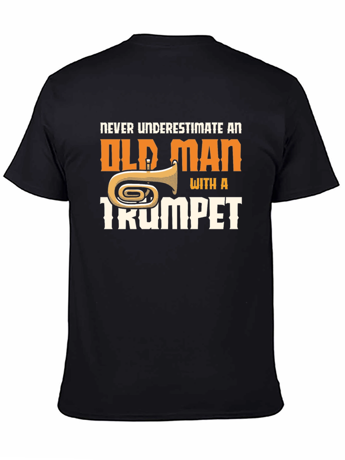 Funny Trumpet Old Man Graphic T-Shirt