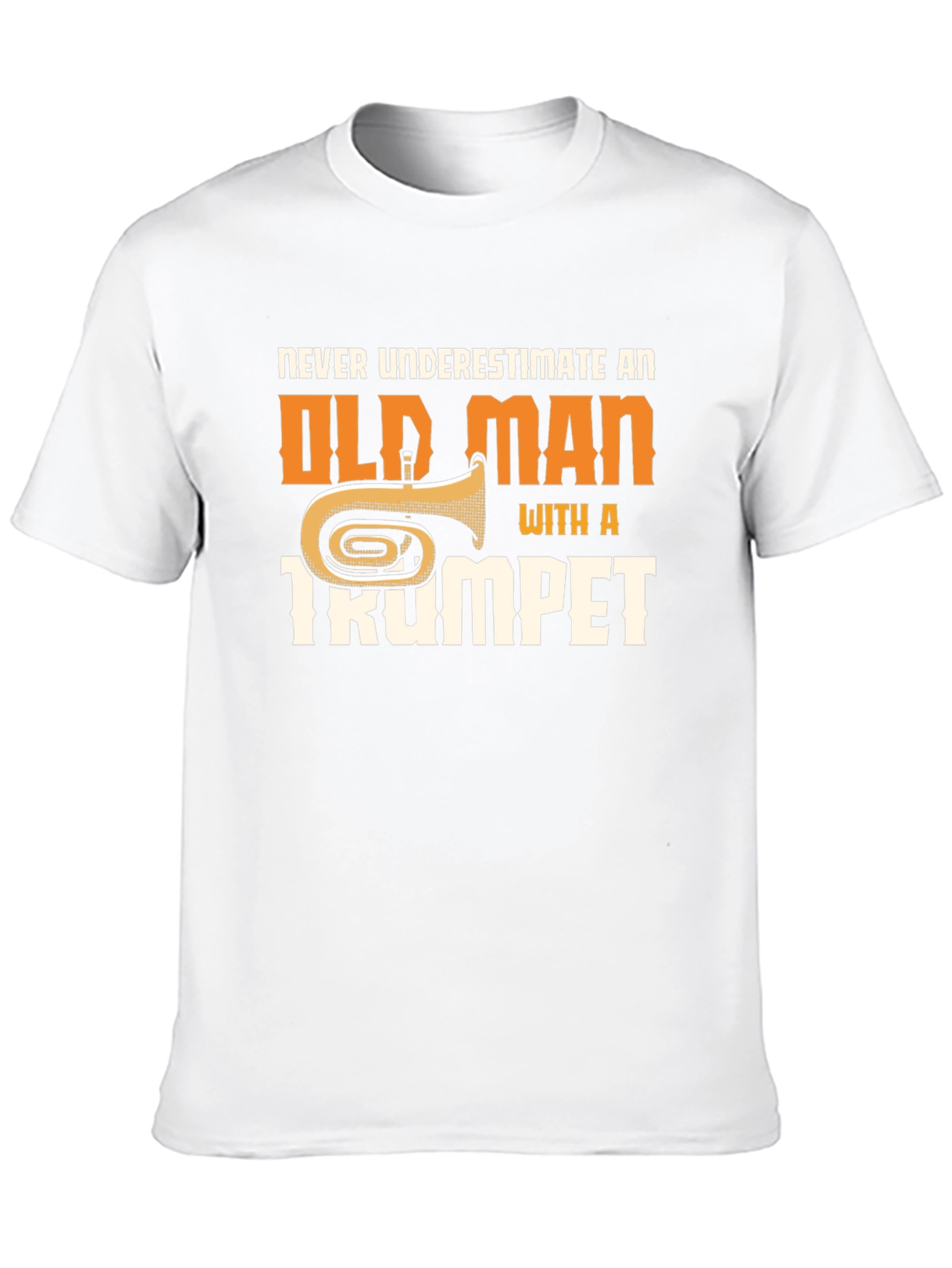 Funny Trumpet Old Man Graphic T-Shirt