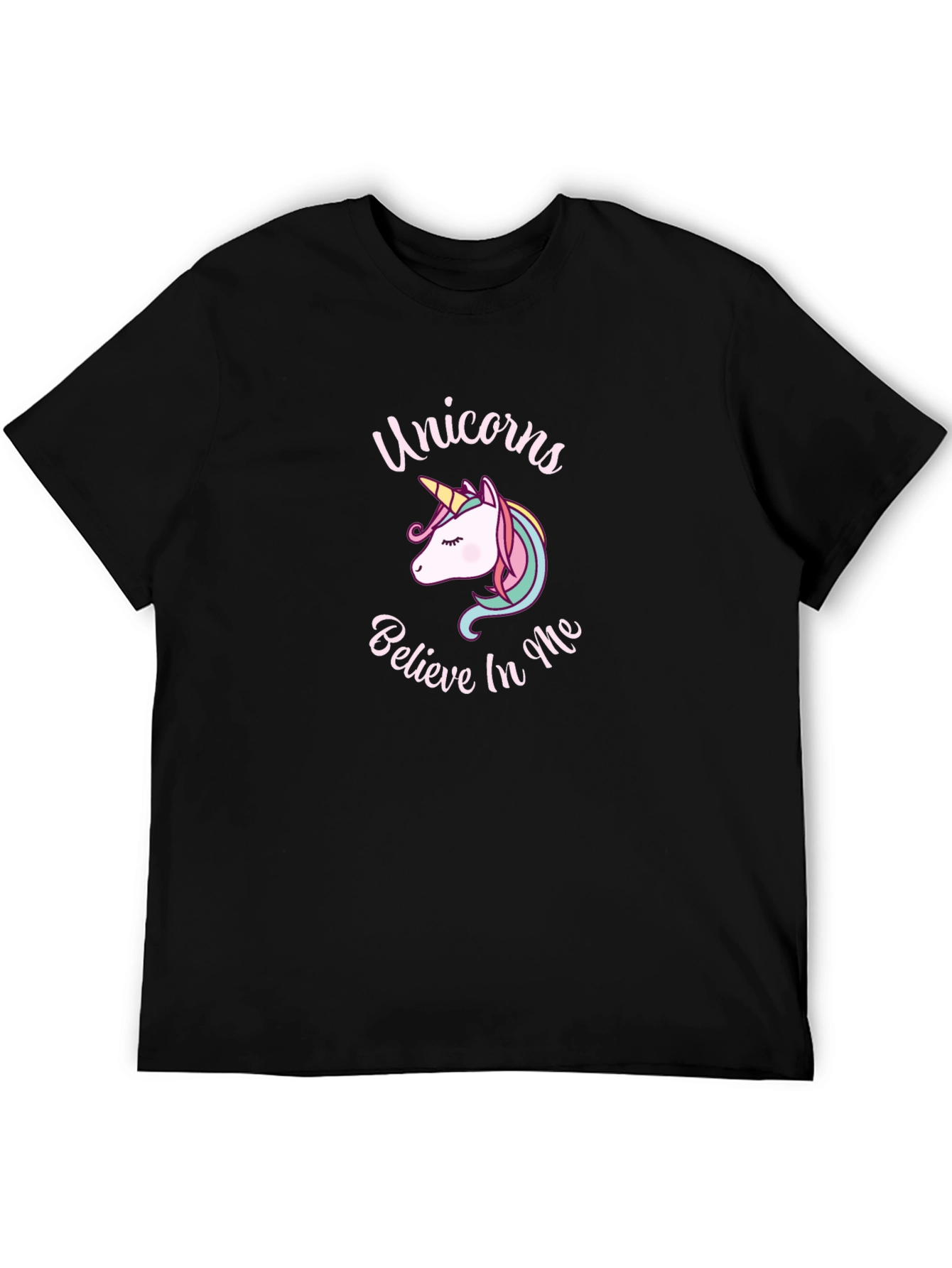 Unicorn Believe in Me Black T-Shirt
