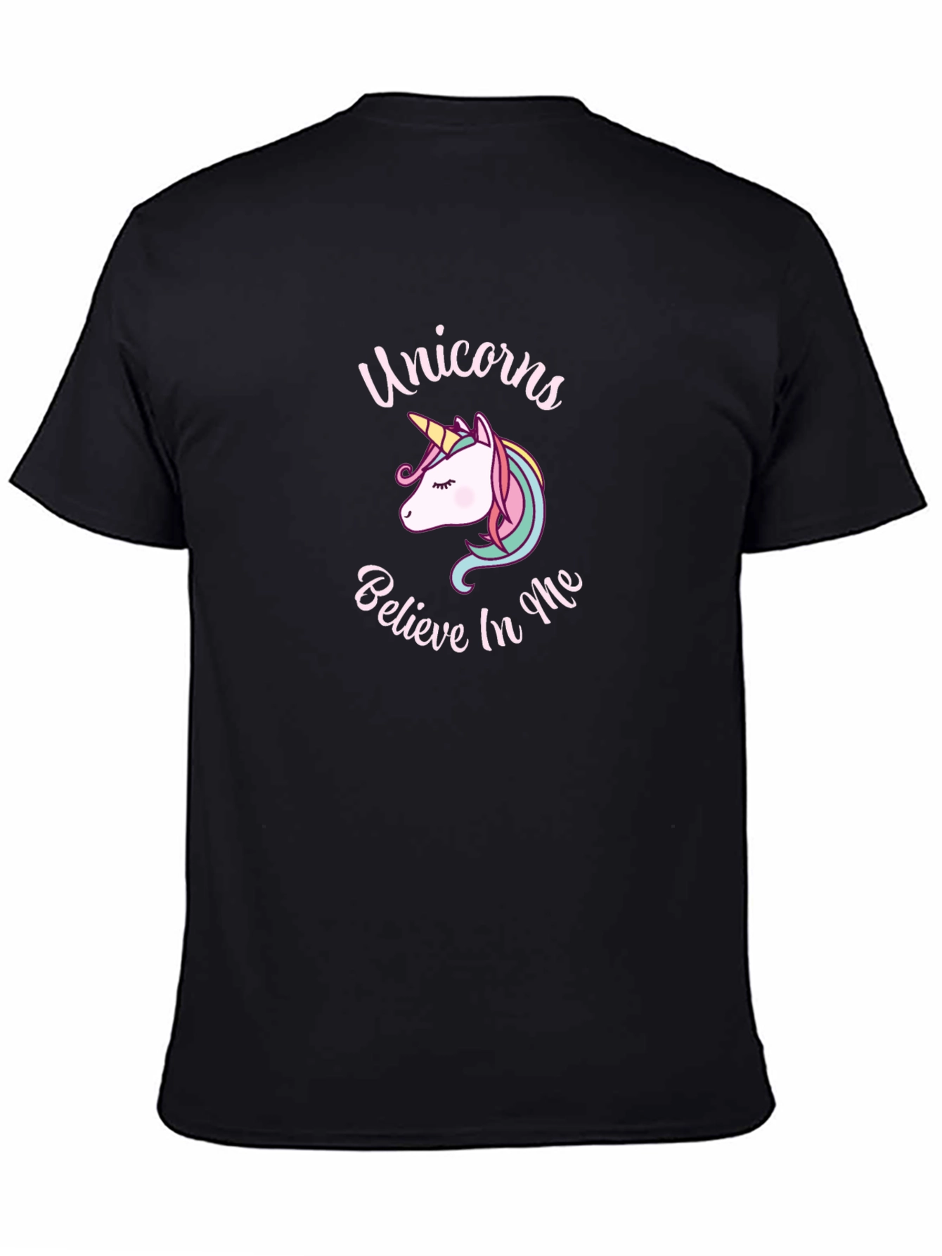 Unicorn Believe in Me Black T-Shirt