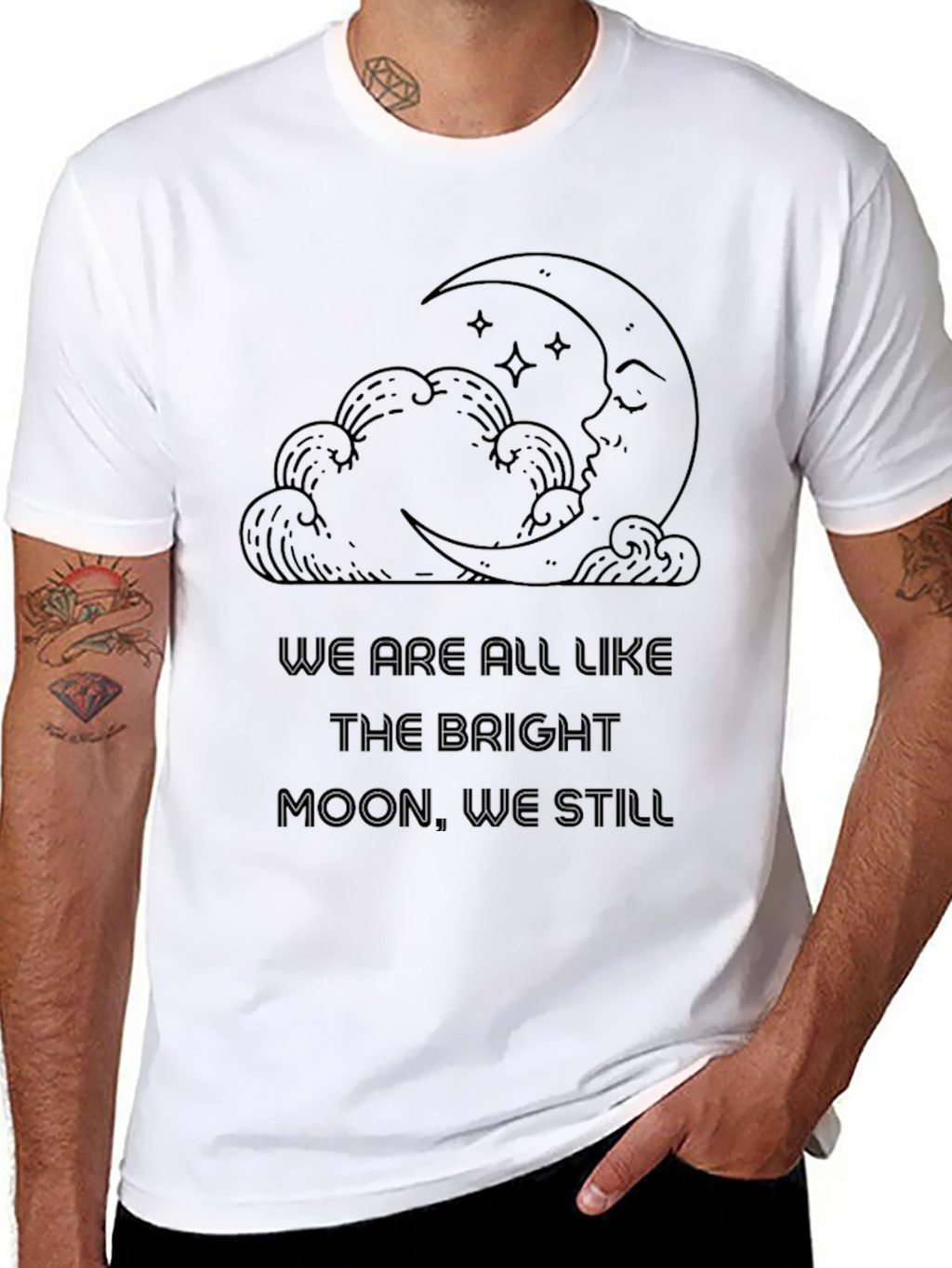 Moon & Stars Graphic T-Shirt - Inspirational Design