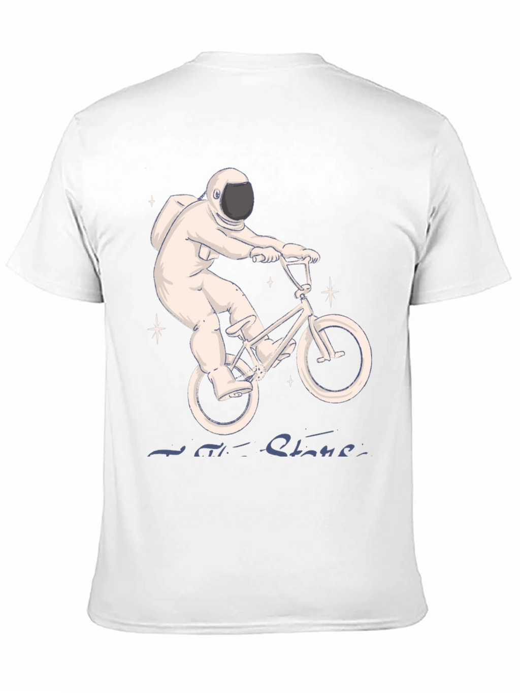Astronaut on Bike T-Shirt - Ride the Stars