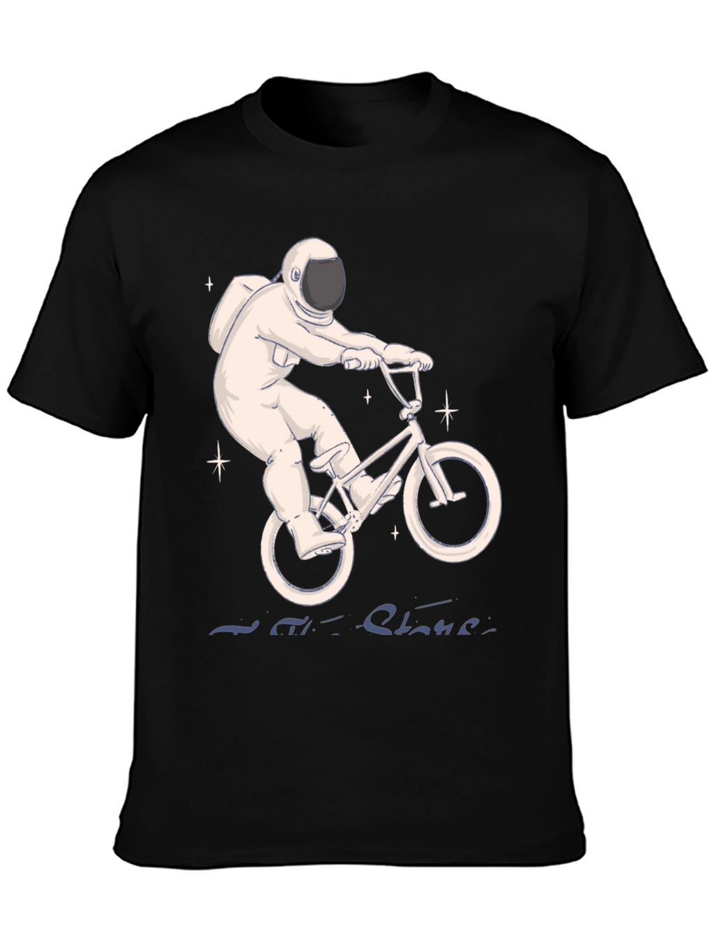 Astronaut on Bike T-Shirt - Ride the Stars