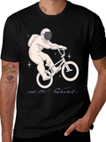Astronaut on Bike T-Shirt - Ride the Stars