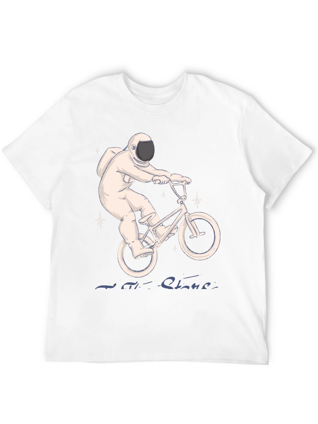 Astronaut on Bike T-Shirt - Ride the Stars