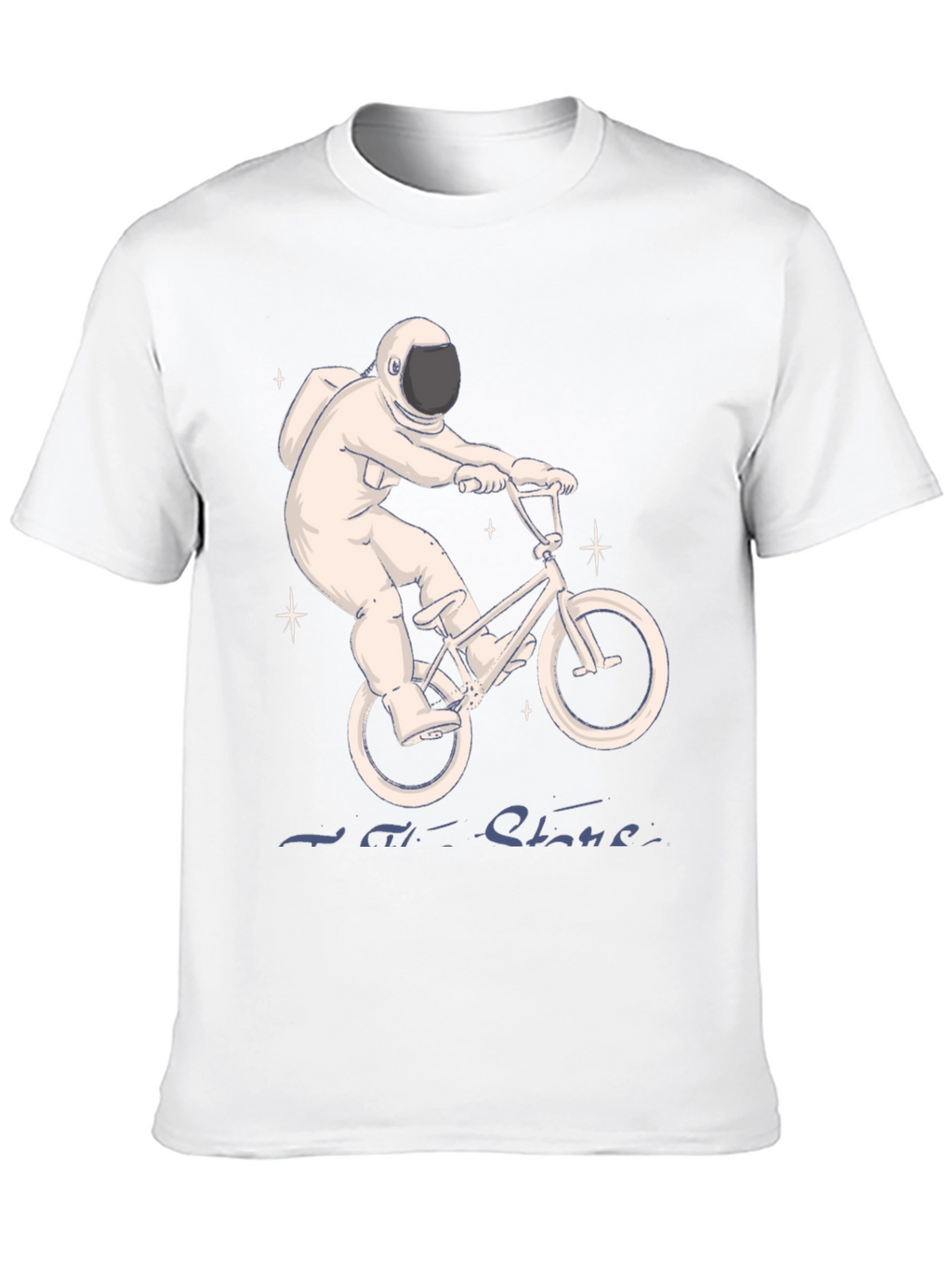 Astronaut on Bike T-Shirt - Ride the Stars