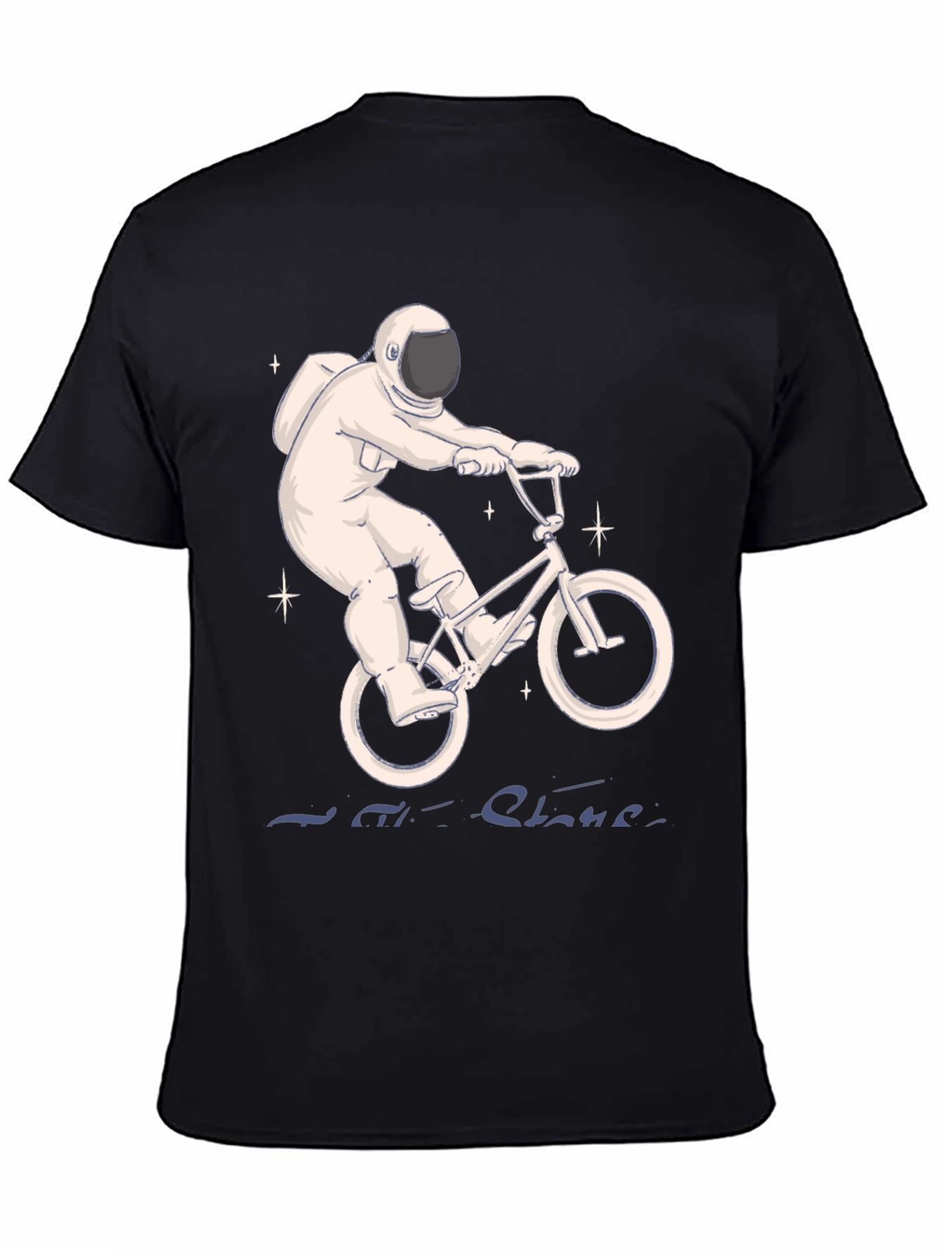 Astronaut on Bike T-Shirt - Ride the Stars