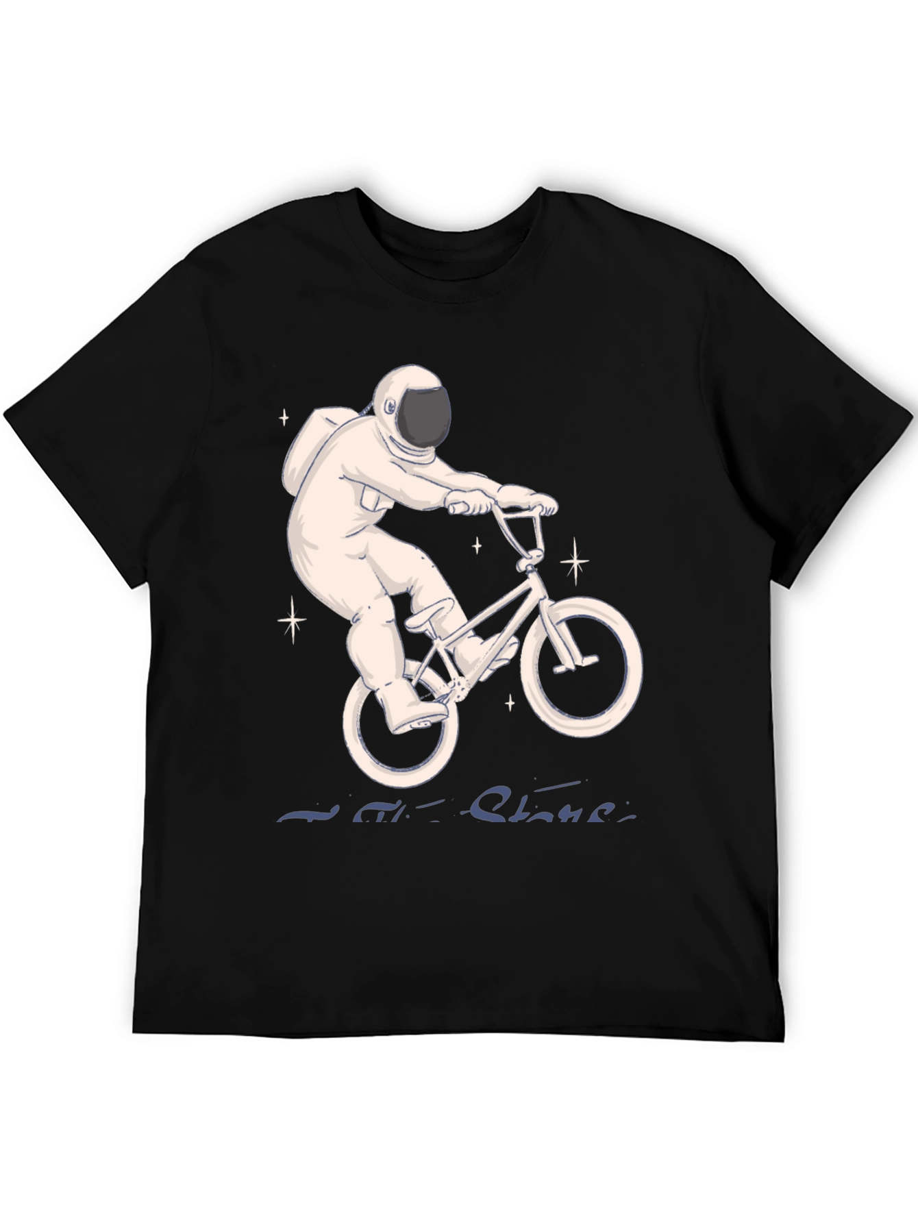 Astronaut on Bike T-Shirt - Ride the Stars