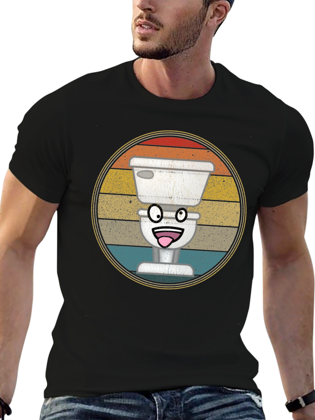 Funny Toilet T-Shirt - Retro Graphic Tee