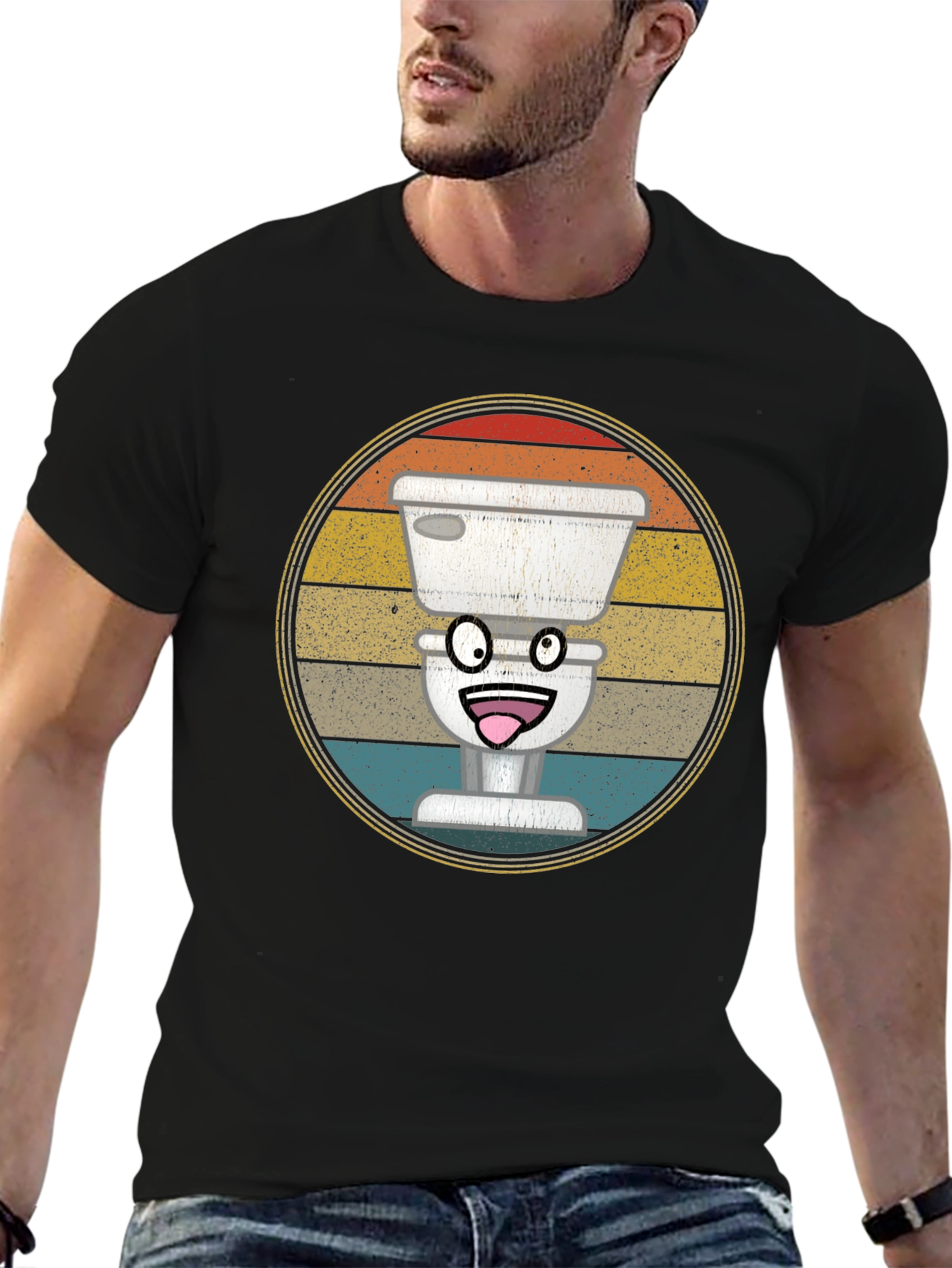 Funny Toilet T-Shirt - Retro Graphic Tee