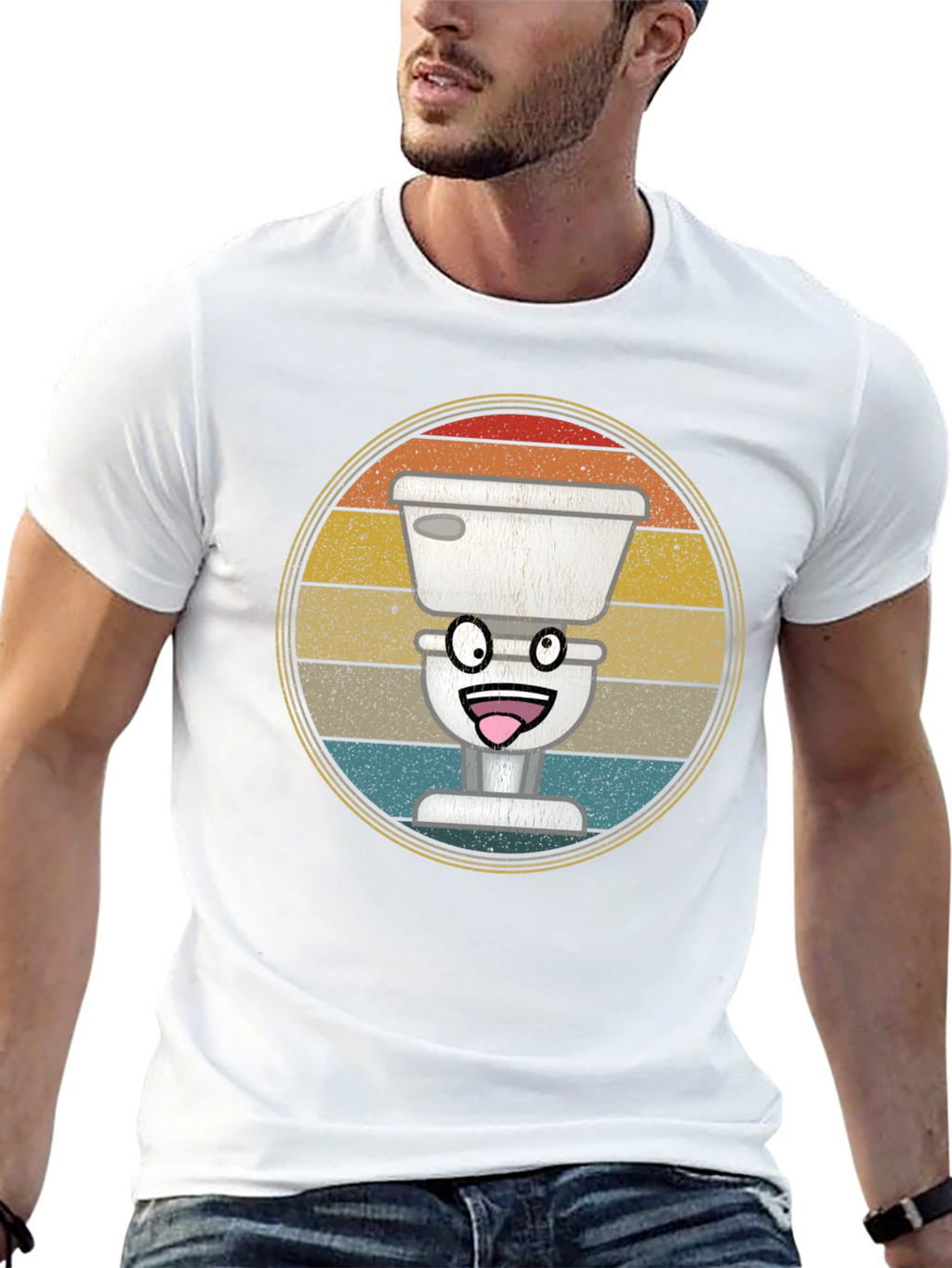 Funny Toilet T-Shirt - Retro Graphic Tee