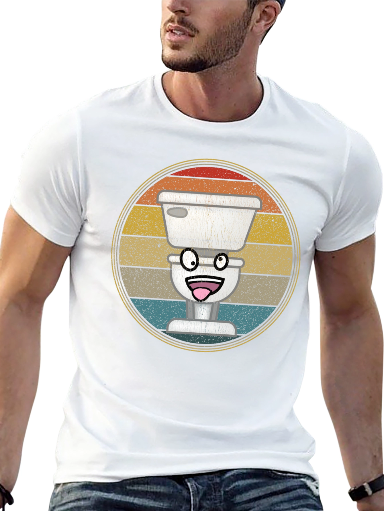 Funny Toilet T-Shirt - Retro Graphic Tee