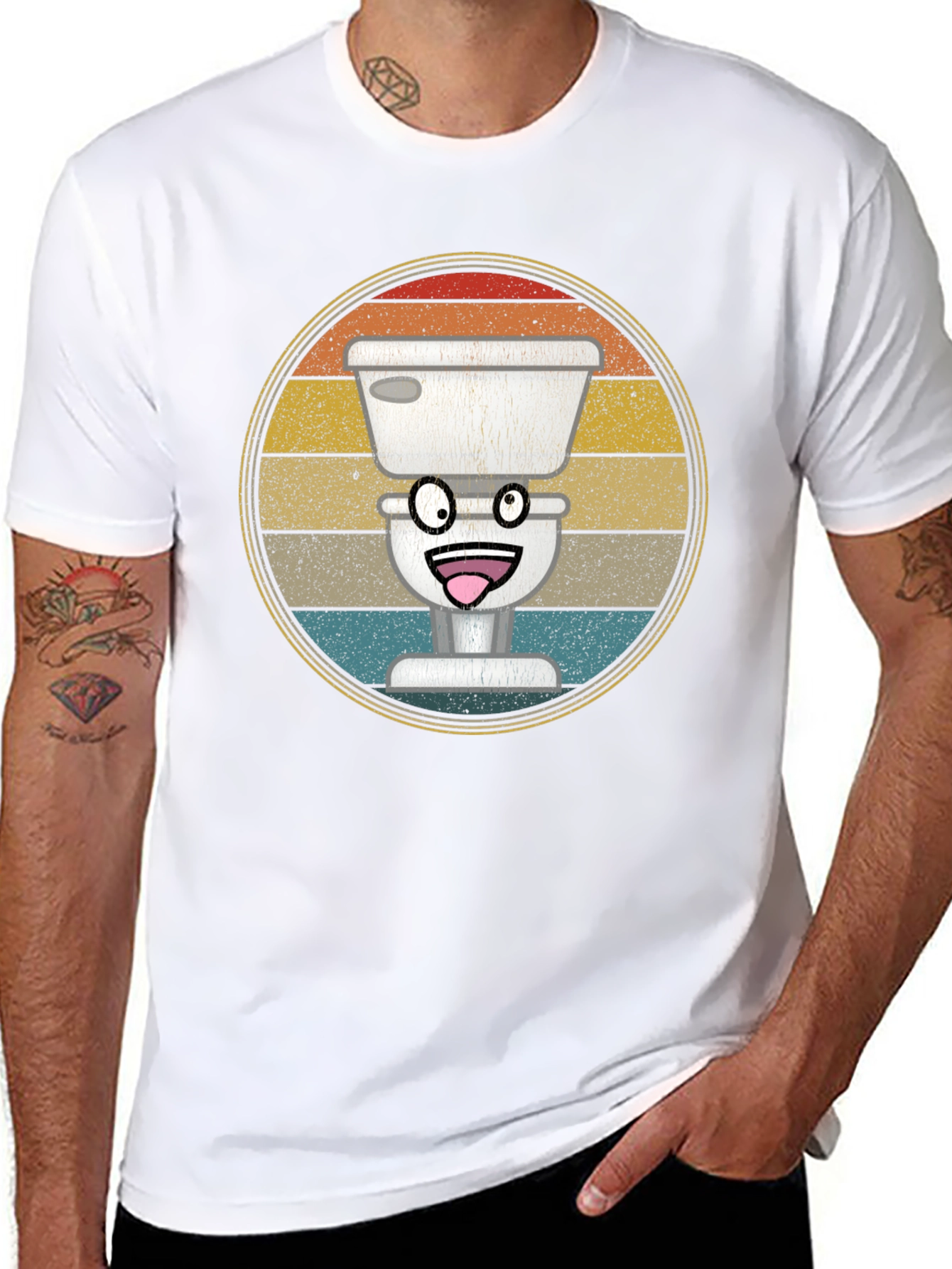 Funny Toilet T-Shirt - Retro Graphic Tee