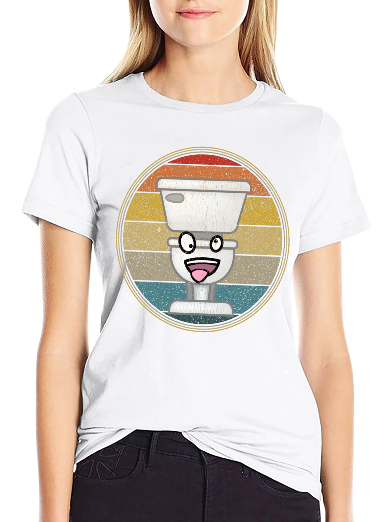 Funny Toilet T-Shirt - Retro Graphic Tee