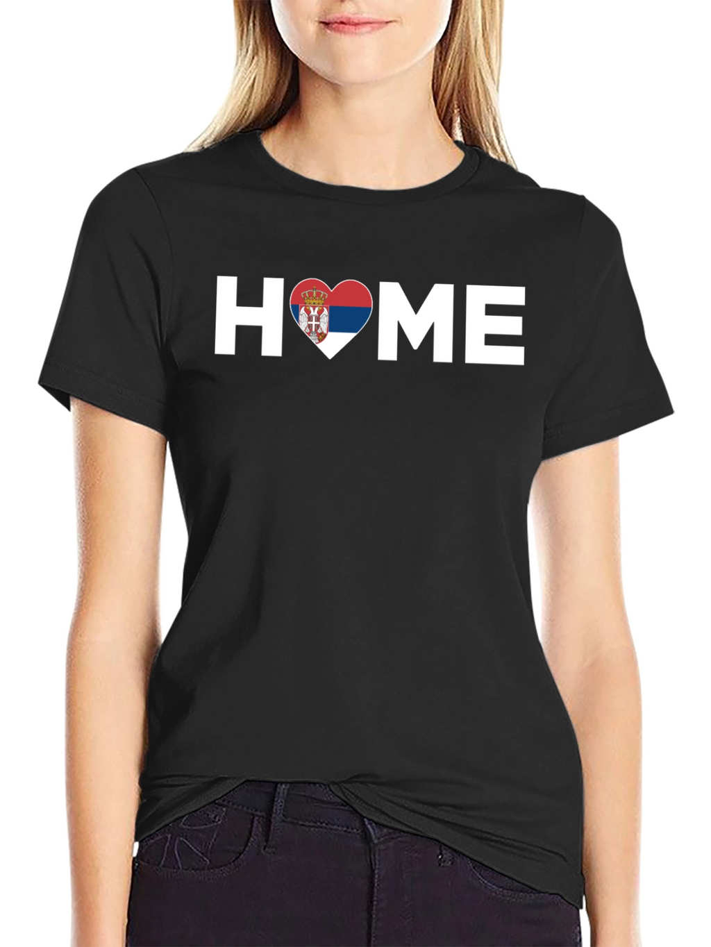 Serbia Home T-Shirt Serbian Flag Heart Design
