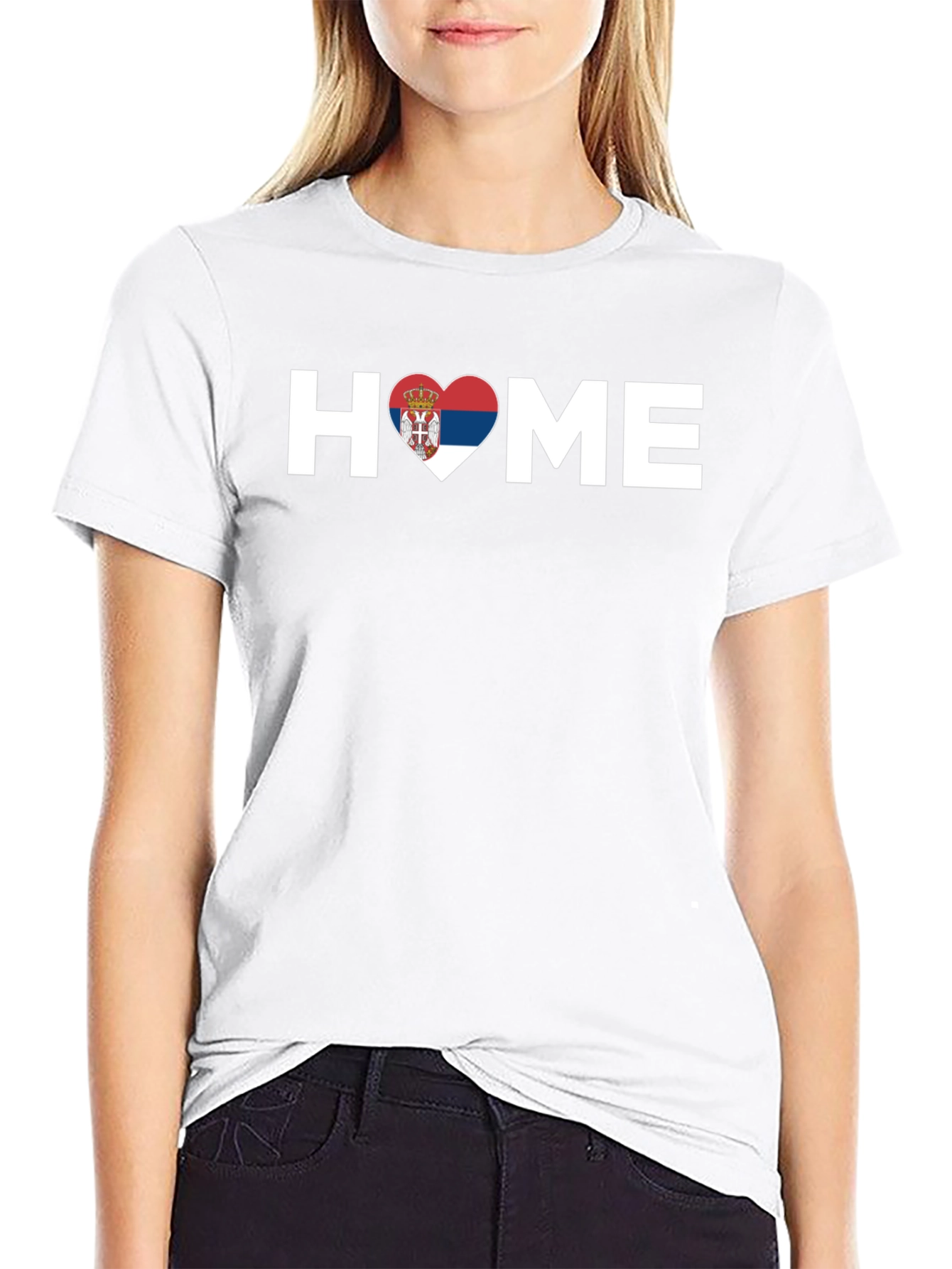 Serbia Home T-Shirt Serbian Flag Heart Design