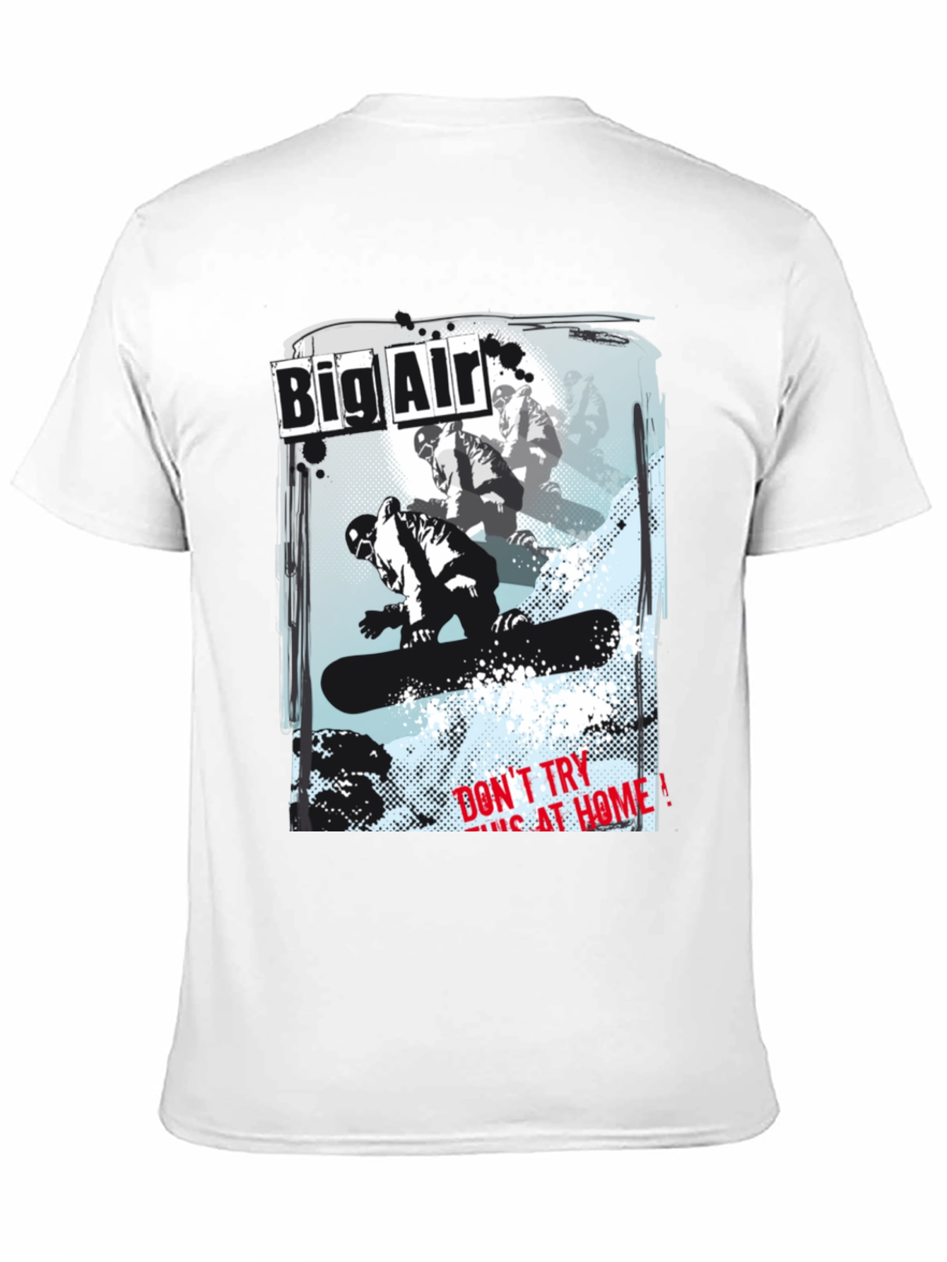 Big Air Snowboarder Graphic Black T-Shirt