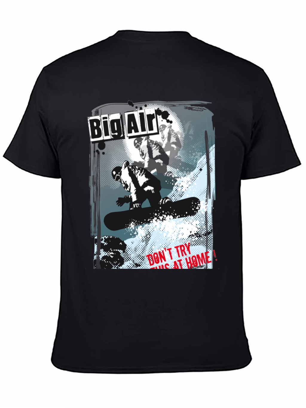 Big Air Snowboarder Graphic Black T-Shirt