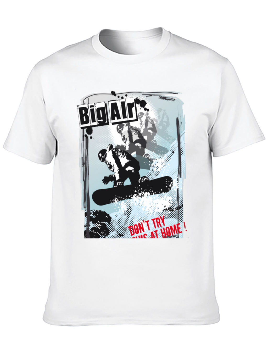 Big Air Snowboarder Graphic Black T-Shirt
