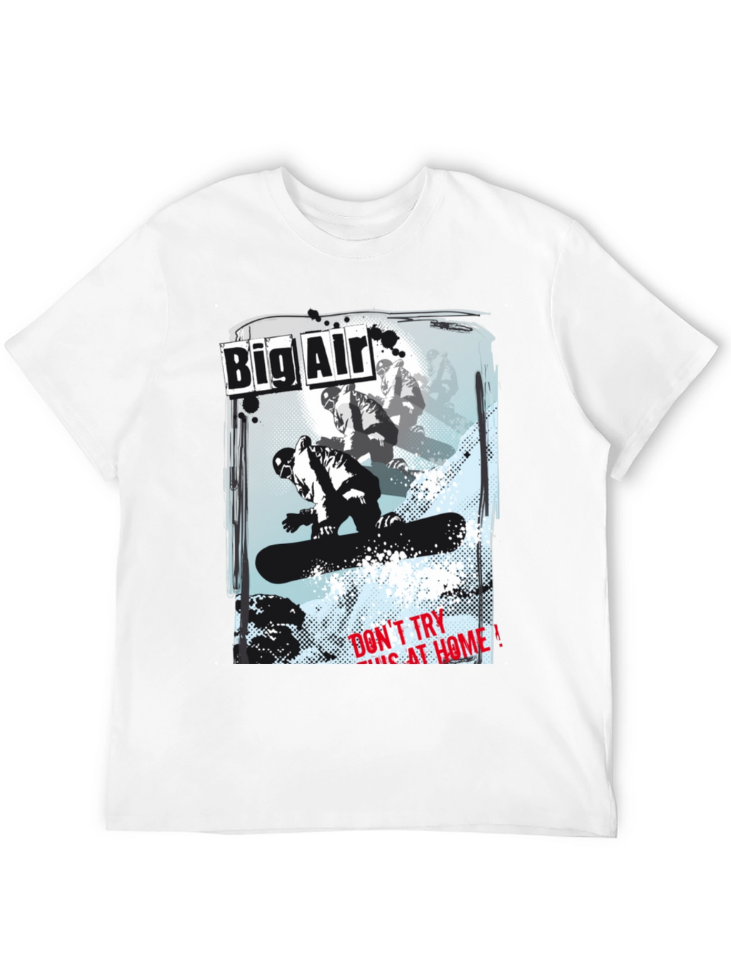 Big Air Snowboarder Graphic Black T-Shirt
