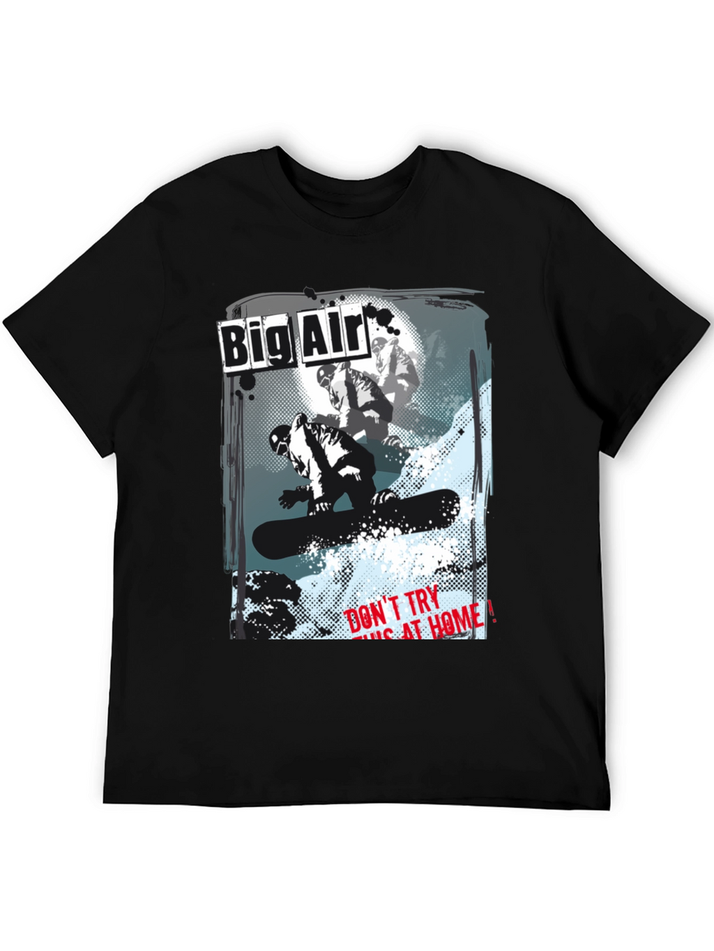 Big Air Snowboarder Graphic Black T-Shirt