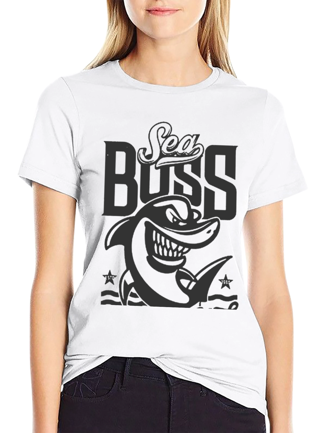Sea Boss Graphic T-Shirt - Black Cotton Tee