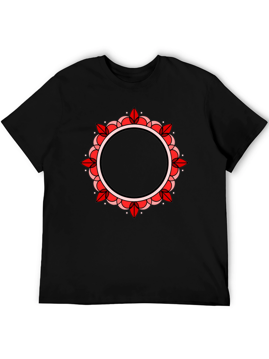 Mandala Circle Graphic Black T-Shirt