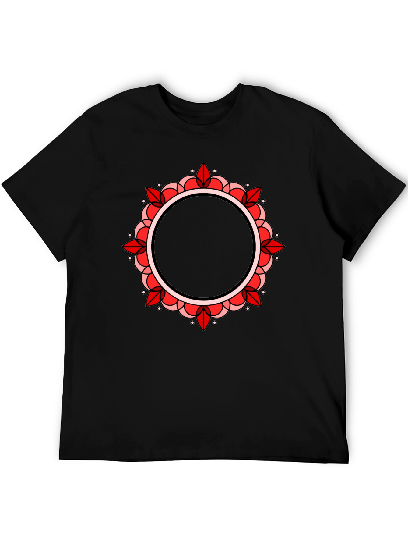 Mandala Circle Graphic Black T-Shirt