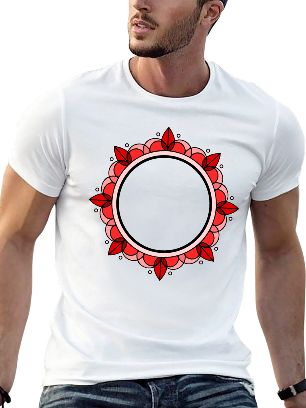 Mandala Circle Graphic Black T-Shirt