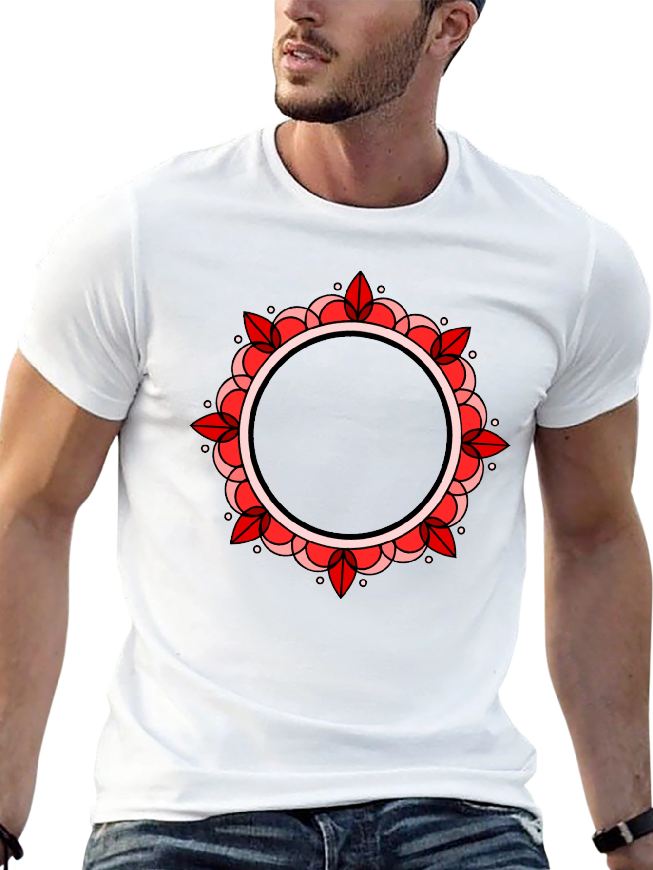 Mandala Circle Graphic Black T-Shirt