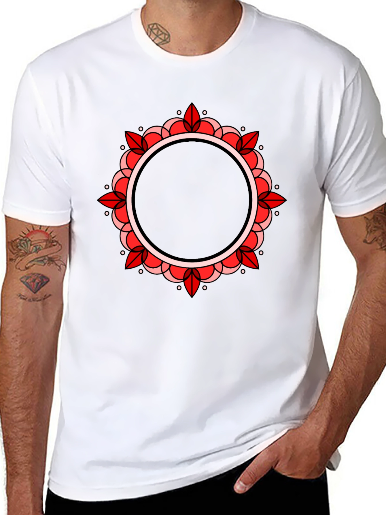 Mandala Circle Graphic Black T-Shirt
