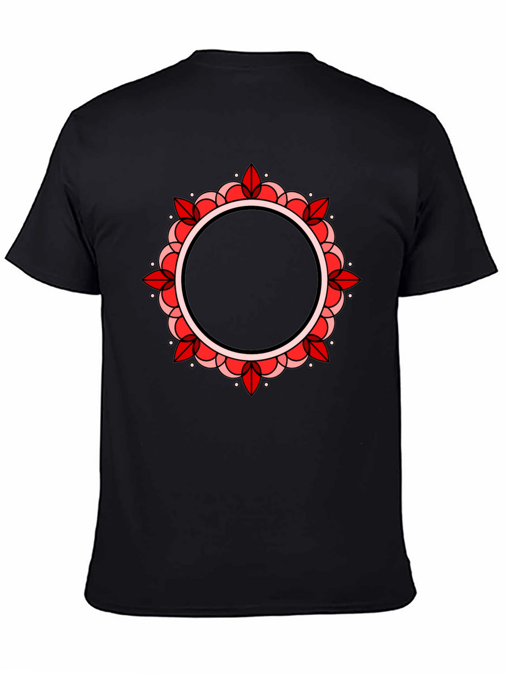 Mandala Circle Graphic Black T-Shirt