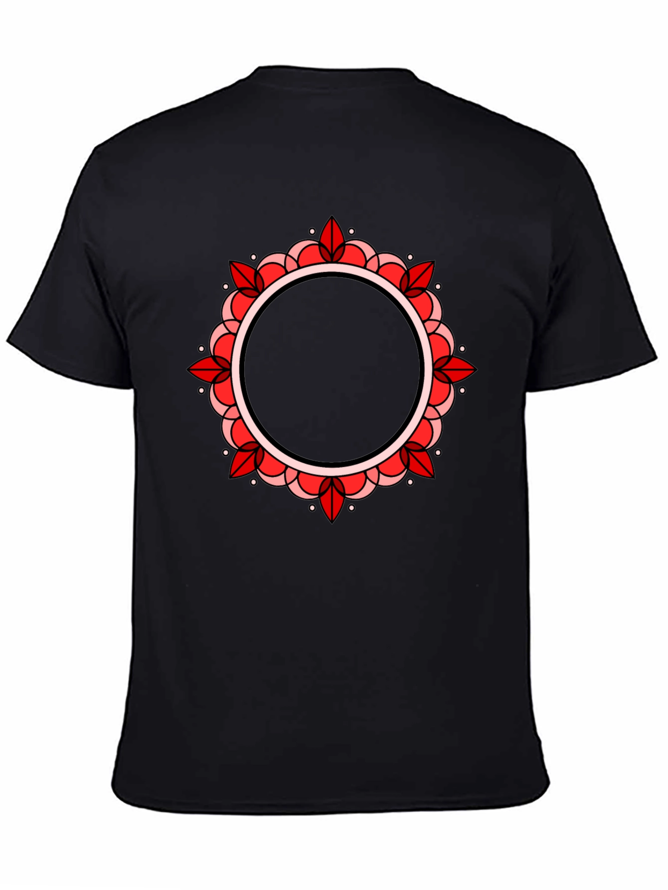 Mandala Circle Graphic Black T-Shirt