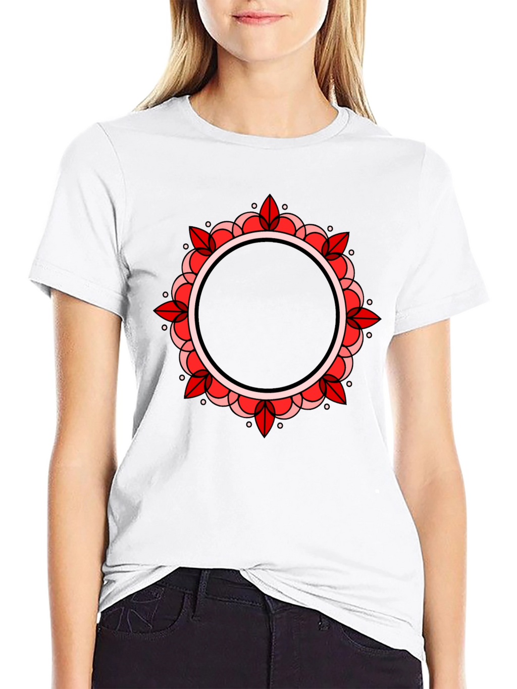 Mandala Circle Graphic Black T-Shirt