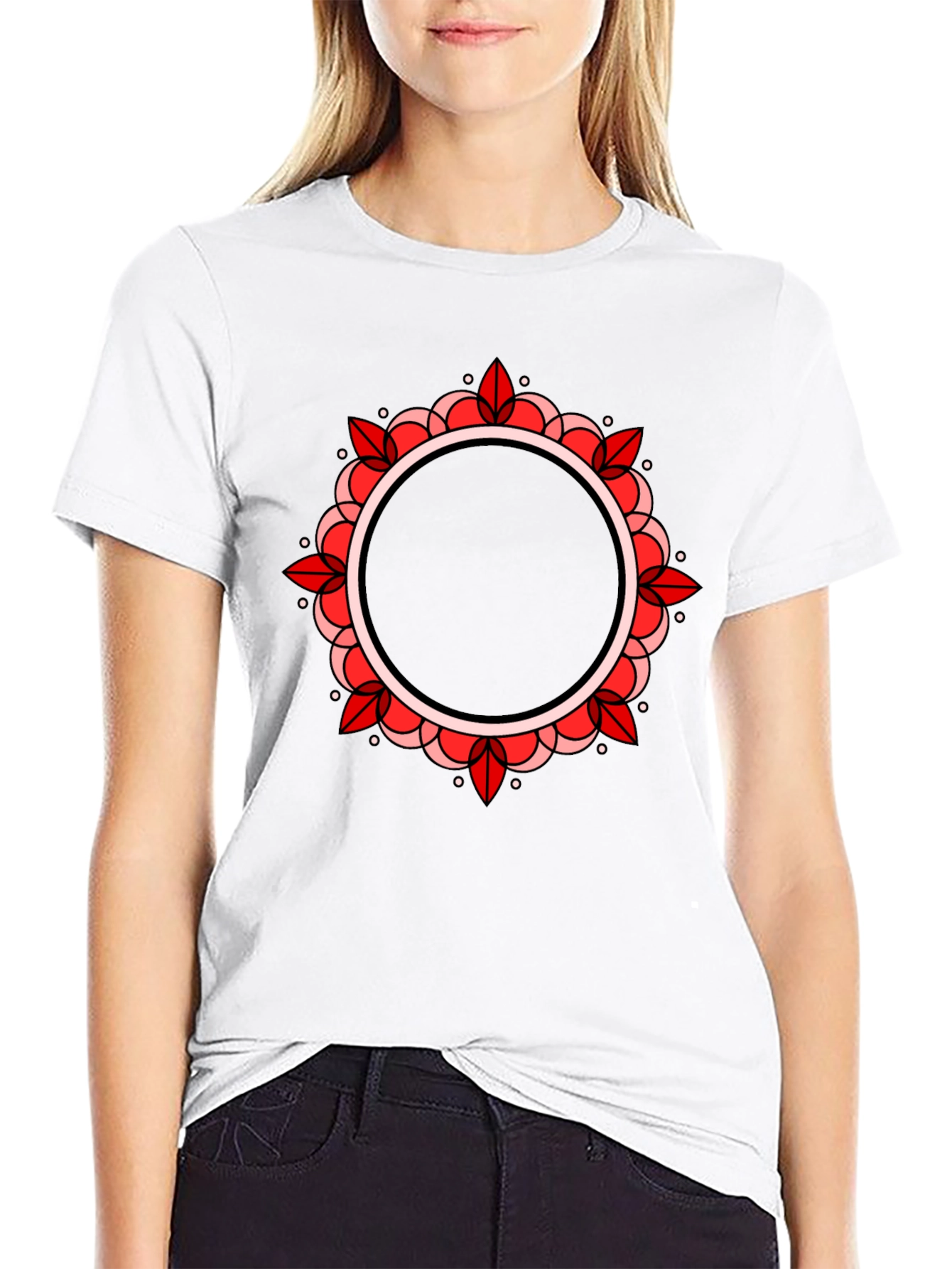 Mandala Circle Graphic Black T-Shirt