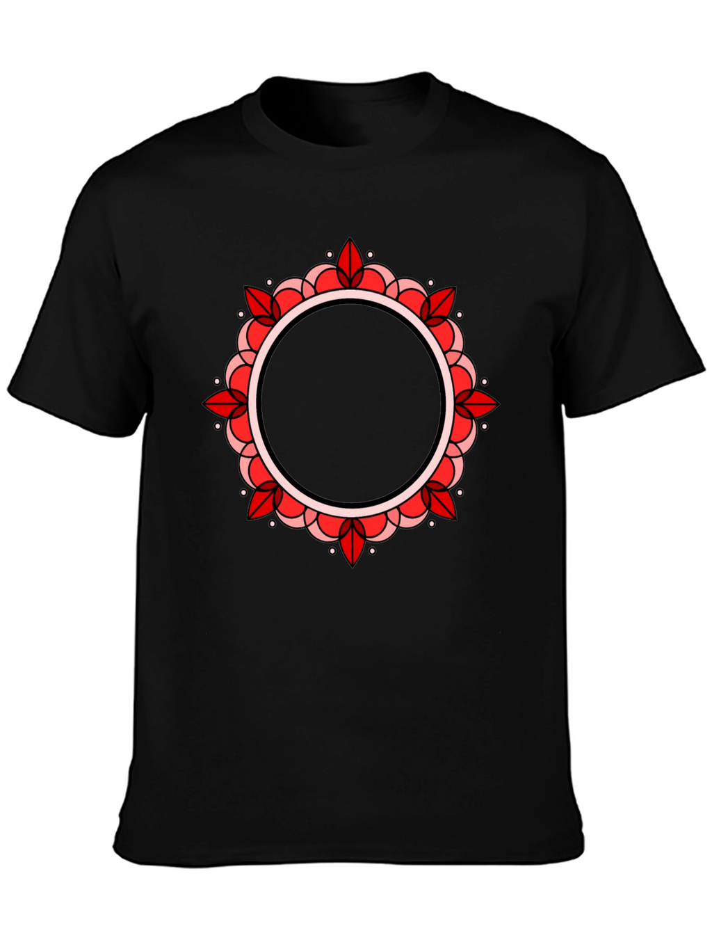 Mandala Circle Graphic Black T-Shirt