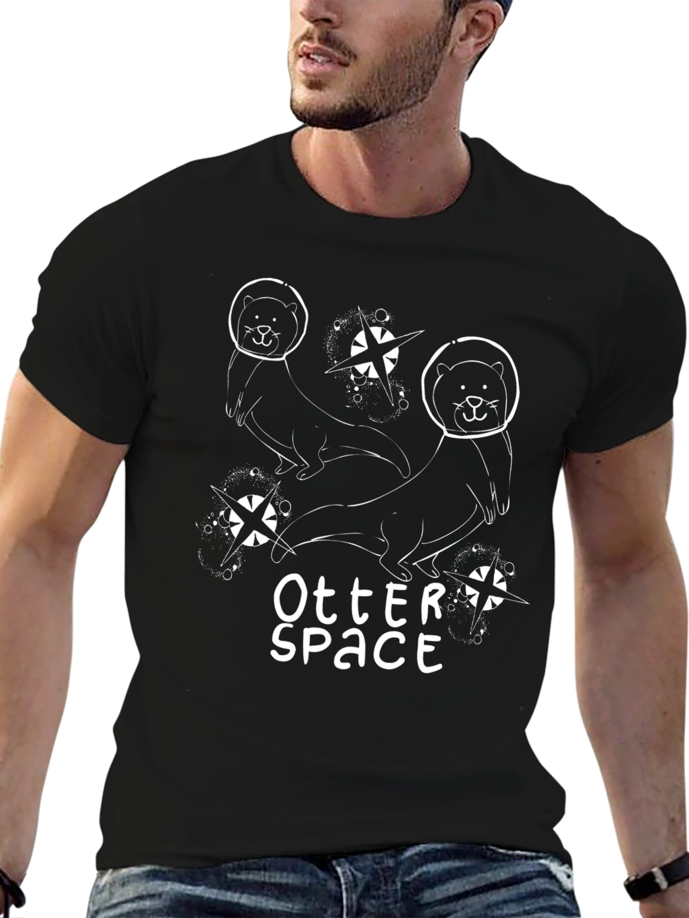 Otter Space Black Graphic T-Shirt