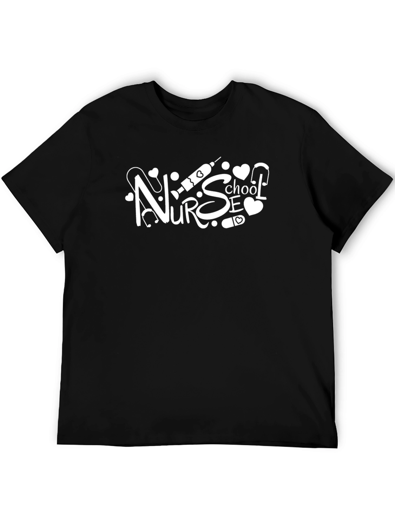 Nurse School T-Shirt Black Healthcare Apparel