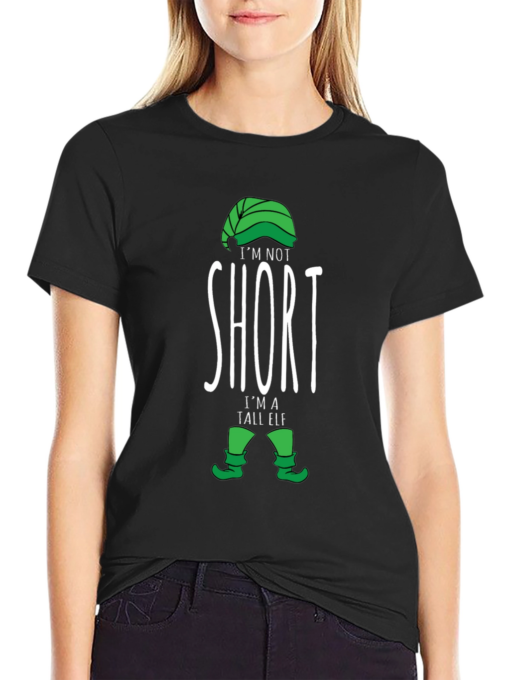Funny Tall Elf T-Shirt - Holiday Novelty Tee