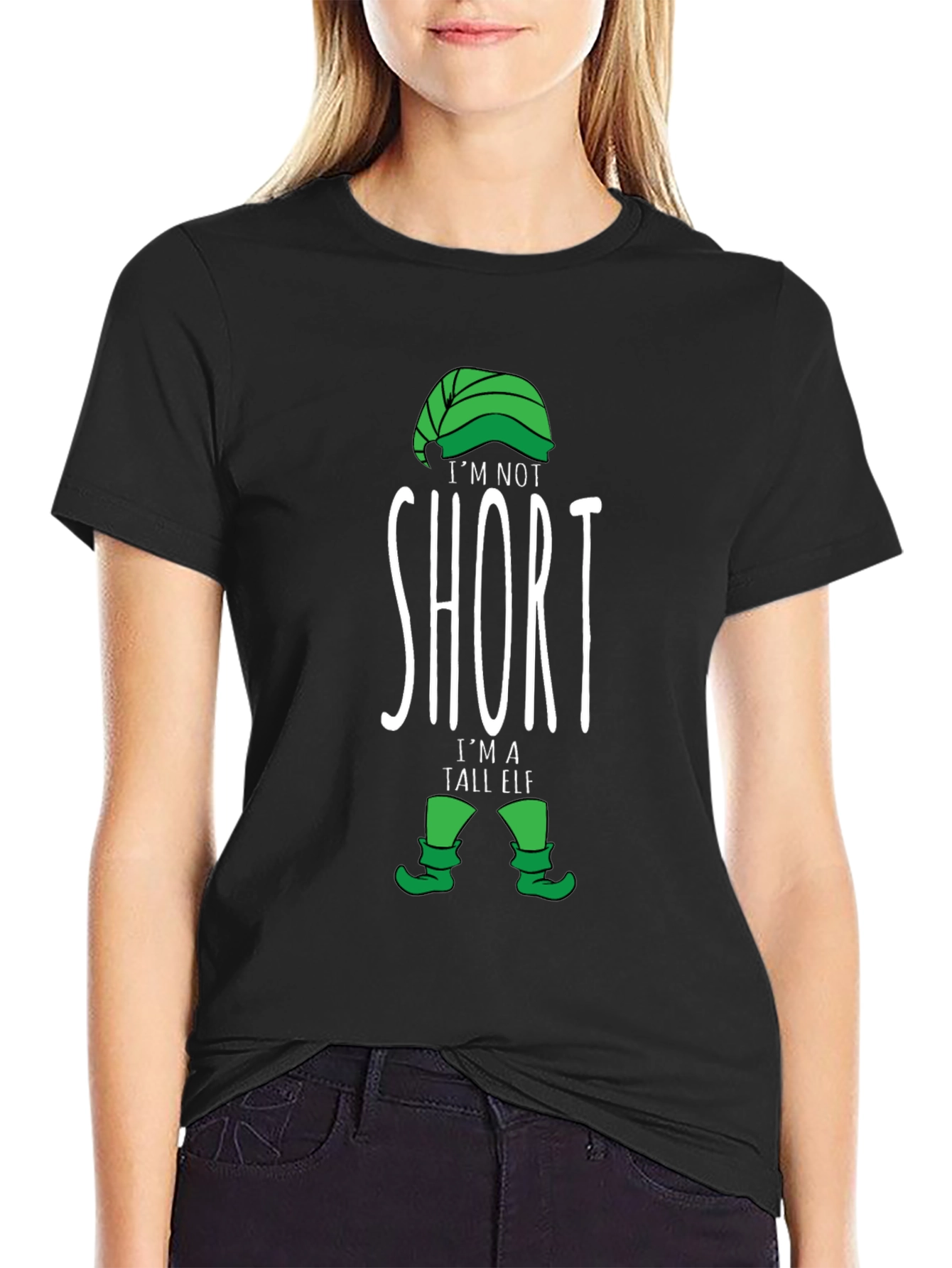 Funny Tall Elf T-Shirt - Holiday Novelty Tee