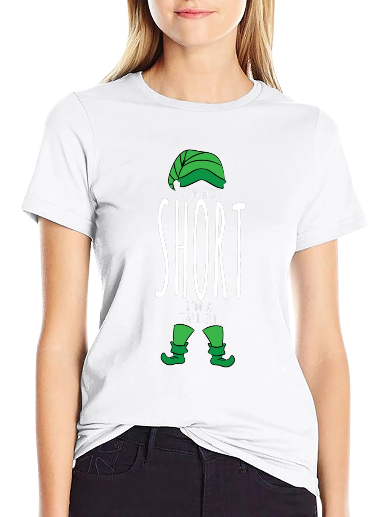 Funny Tall Elf T-Shirt - Holiday Novelty Tee