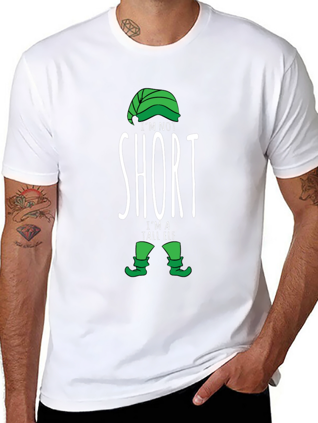 Funny Tall Elf T-Shirt - Holiday Novelty Tee