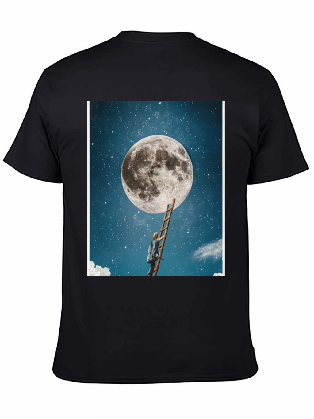 Moon Ladder Graphic T-Shirt - Black