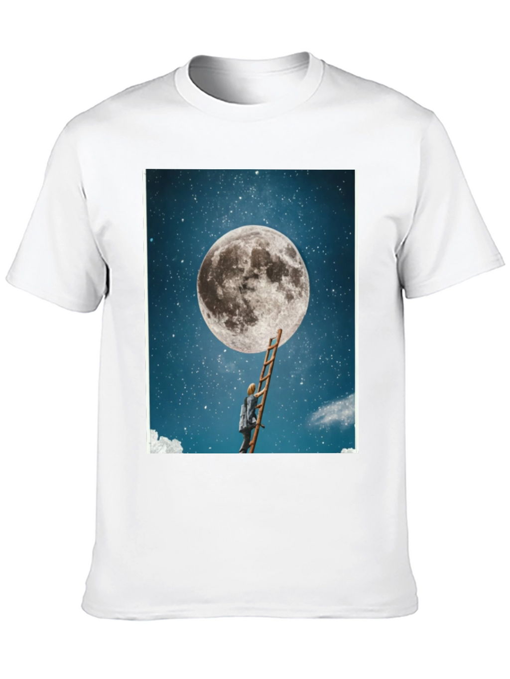 Moon Ladder Graphic T-Shirt - Black