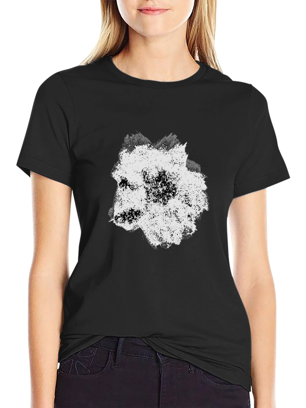 Abstract Wolf Graphic Black T-Shirt for Men