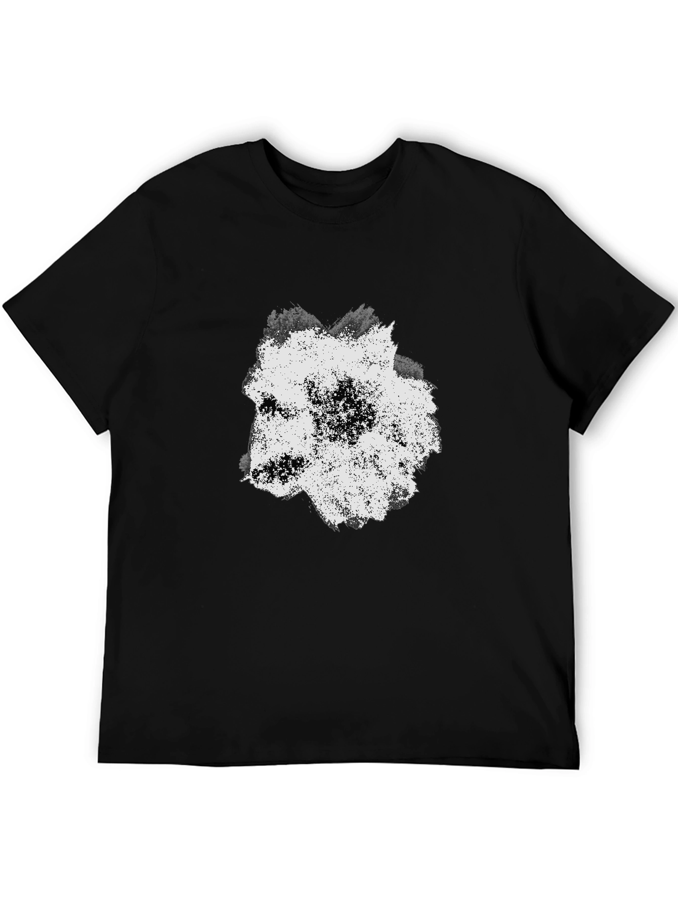 Abstract Wolf Graphic Black T-Shirt for Men