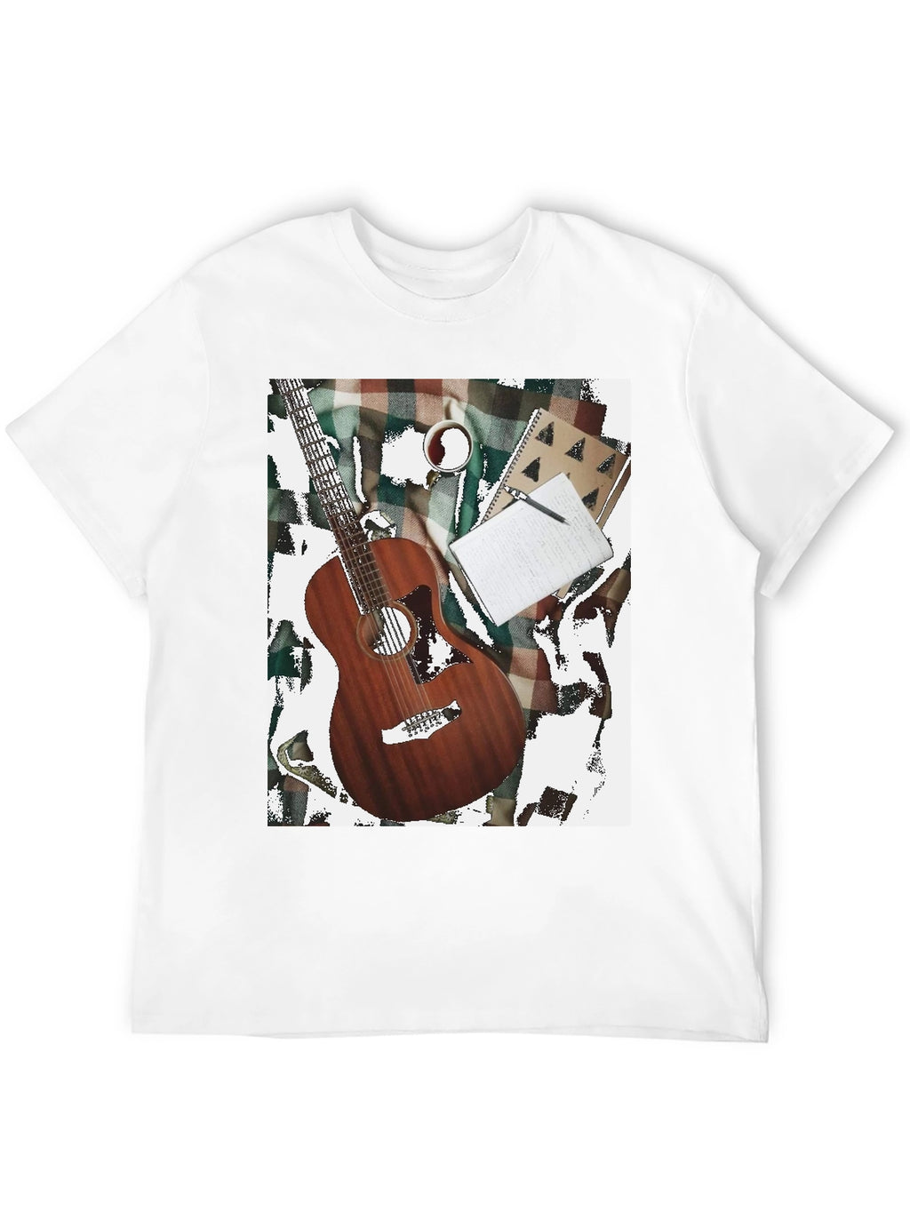 Guitar Coffee and Notebook T-Shirt