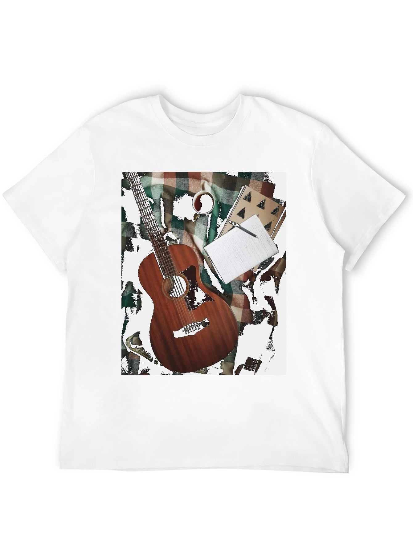 Guitar Coffee and Notebook T-Shirt