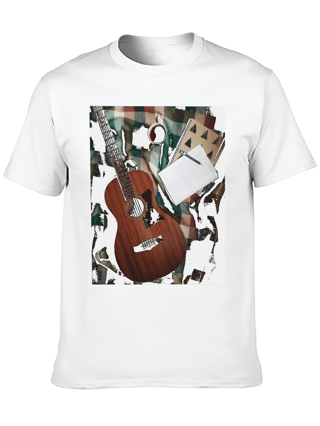 Guitar Coffee and Notebook T-Shirt