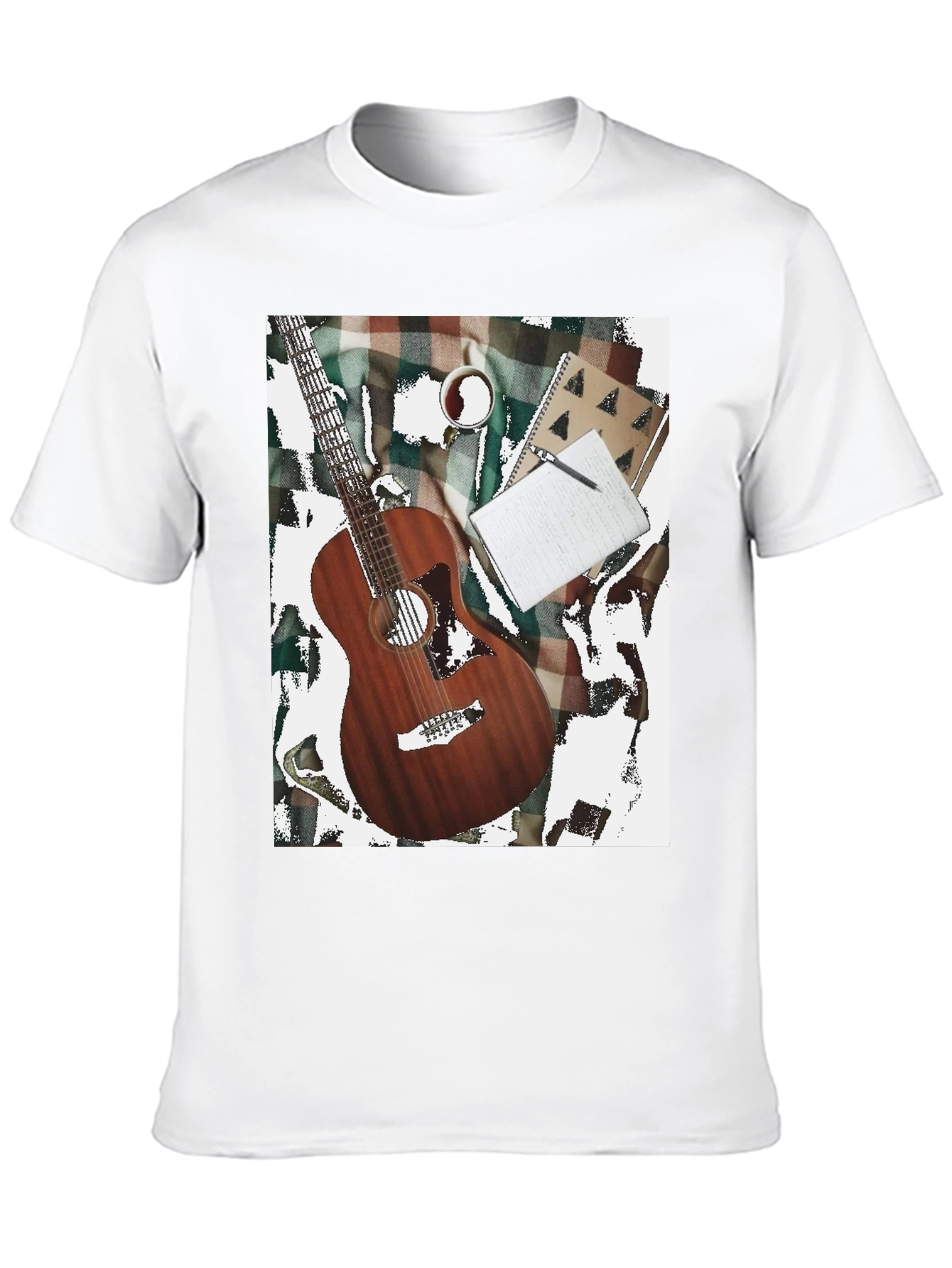 Guitar Coffee and Notebook T-Shirt